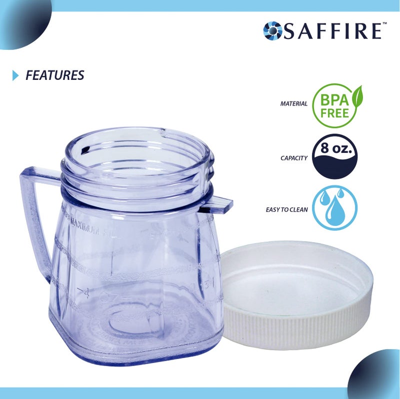 SAFFIRE Replacement Mini 1-cup Plastic Jar by Saffire, fits most Oster Blenders (4 Pieces) - Image 4